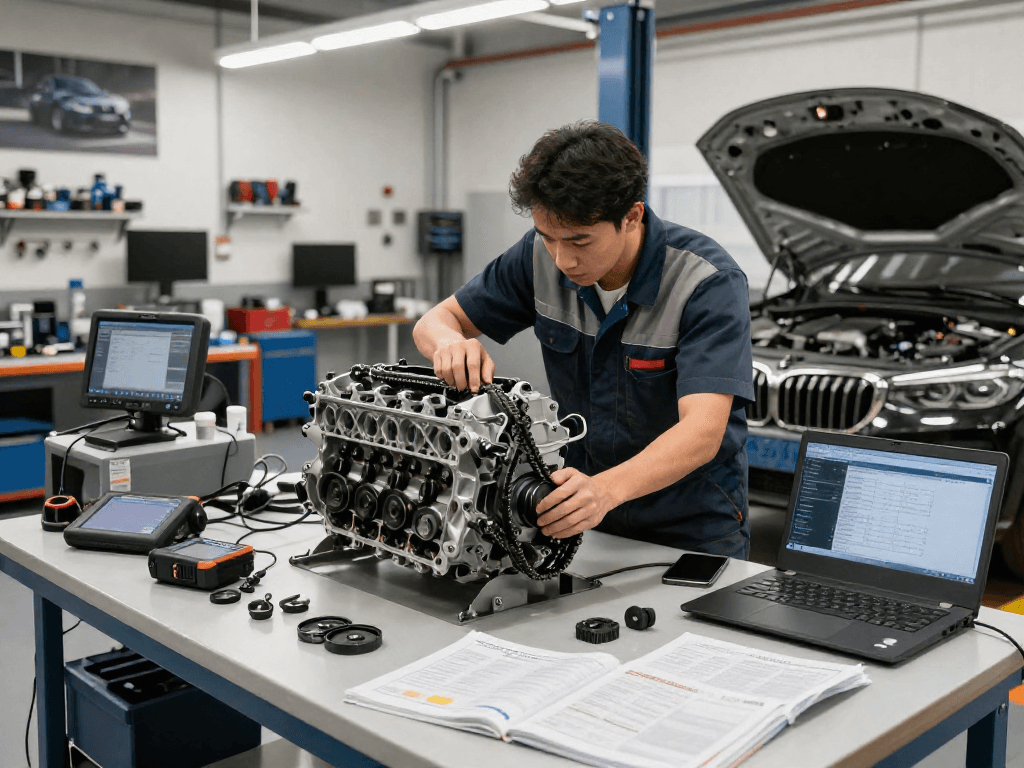 Professioneller BMW Werkstattbesuch: BMW Steuerkette wechseln von erfahrenen Technikern